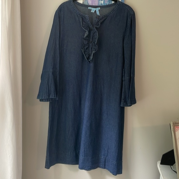 Draper James Chambray Ruffle Shift✨ - Picture 4 of 9